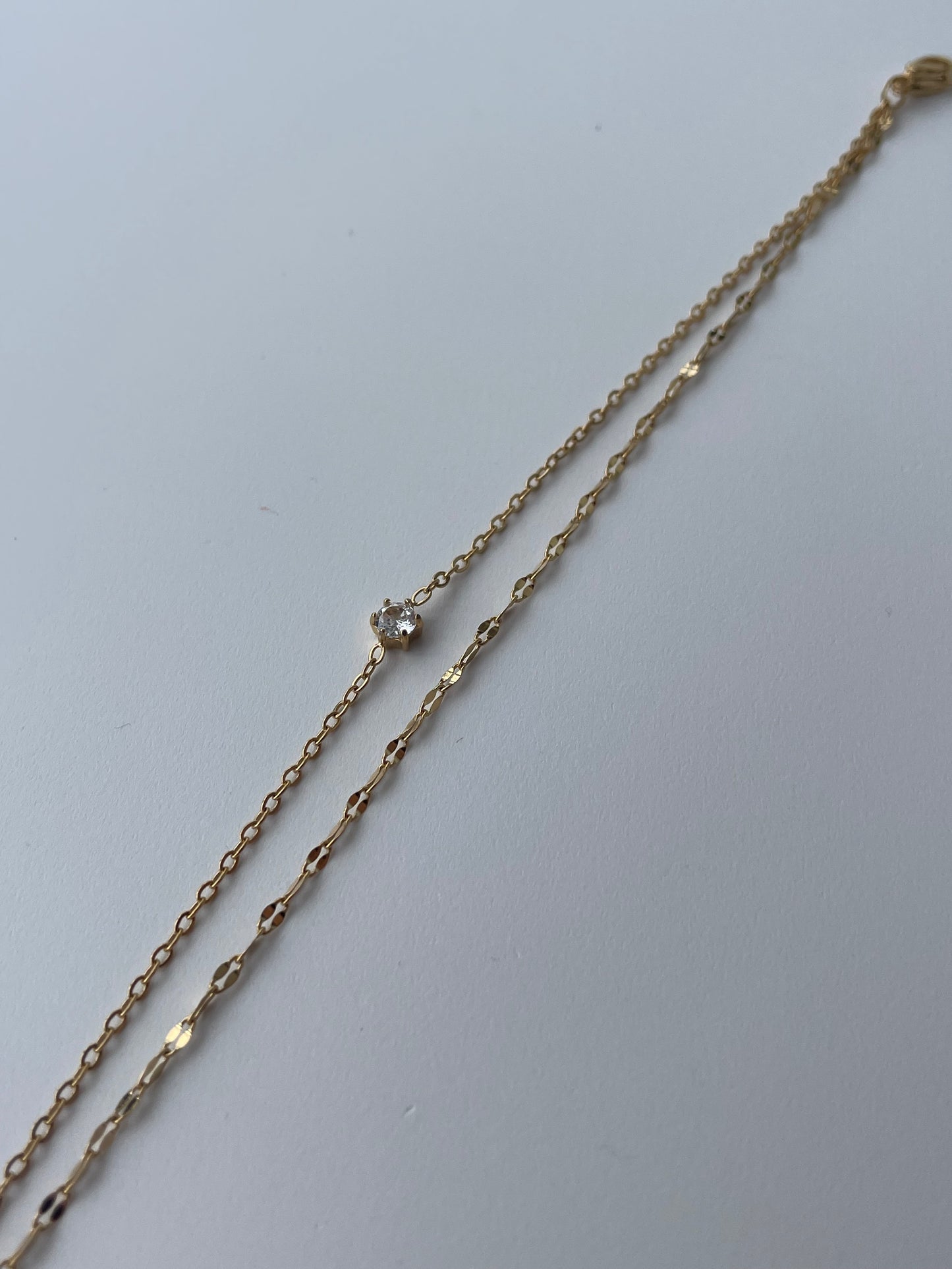 pulseira dupla para tornozelo brilho