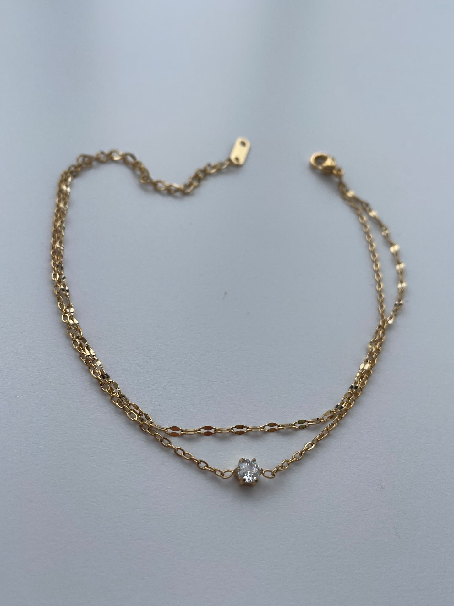 pulseira dupla para tornozelo brilho