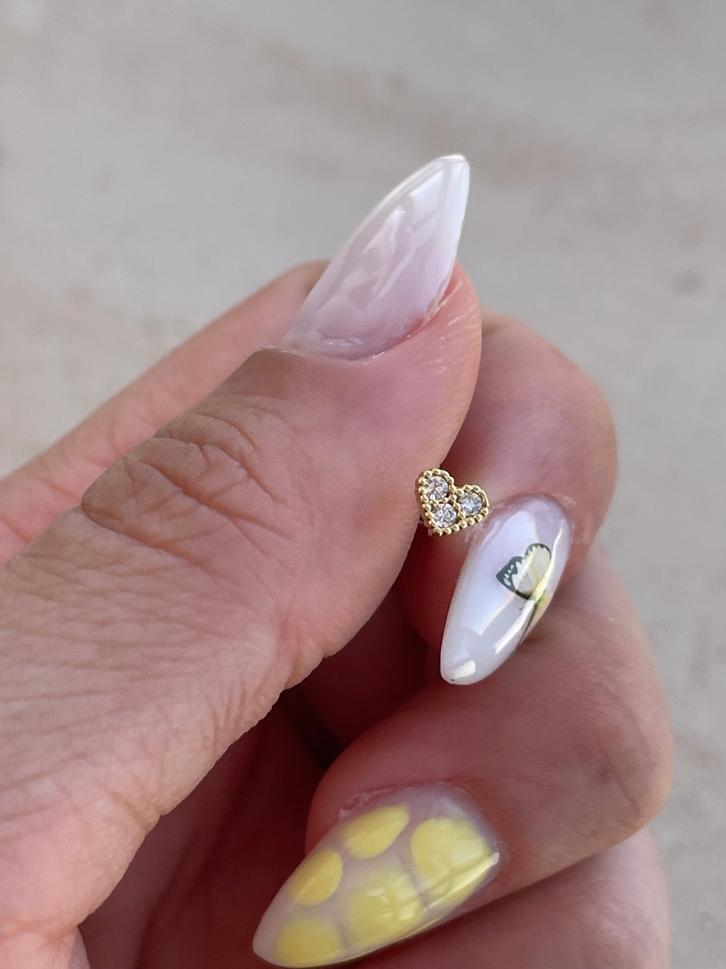 brinco piercing coração